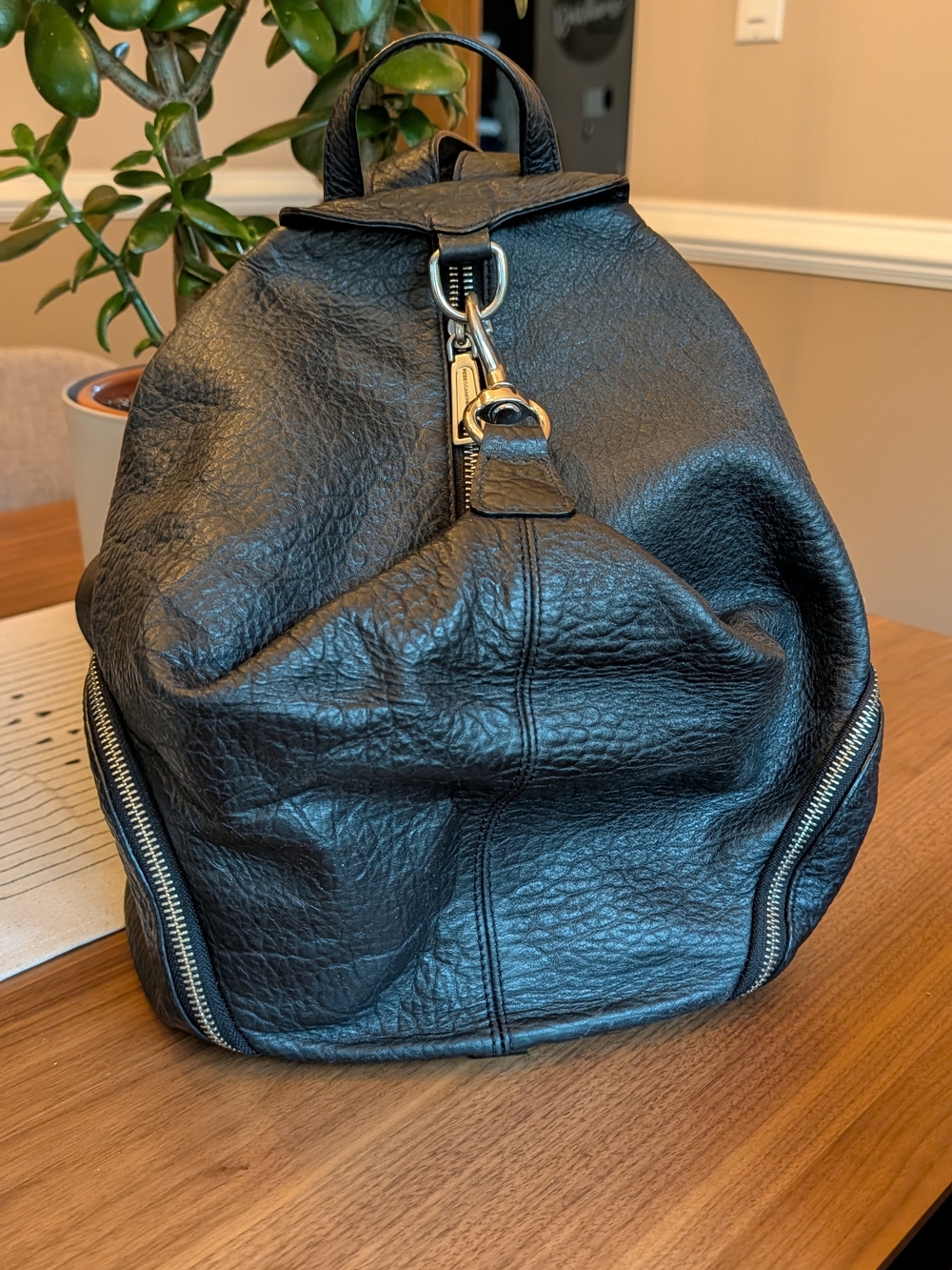 Black Leather Rebecca Minkoff Julian Backpack